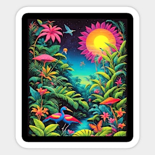 Psychedelic Jungle, Pattern Graphic Design Sticker